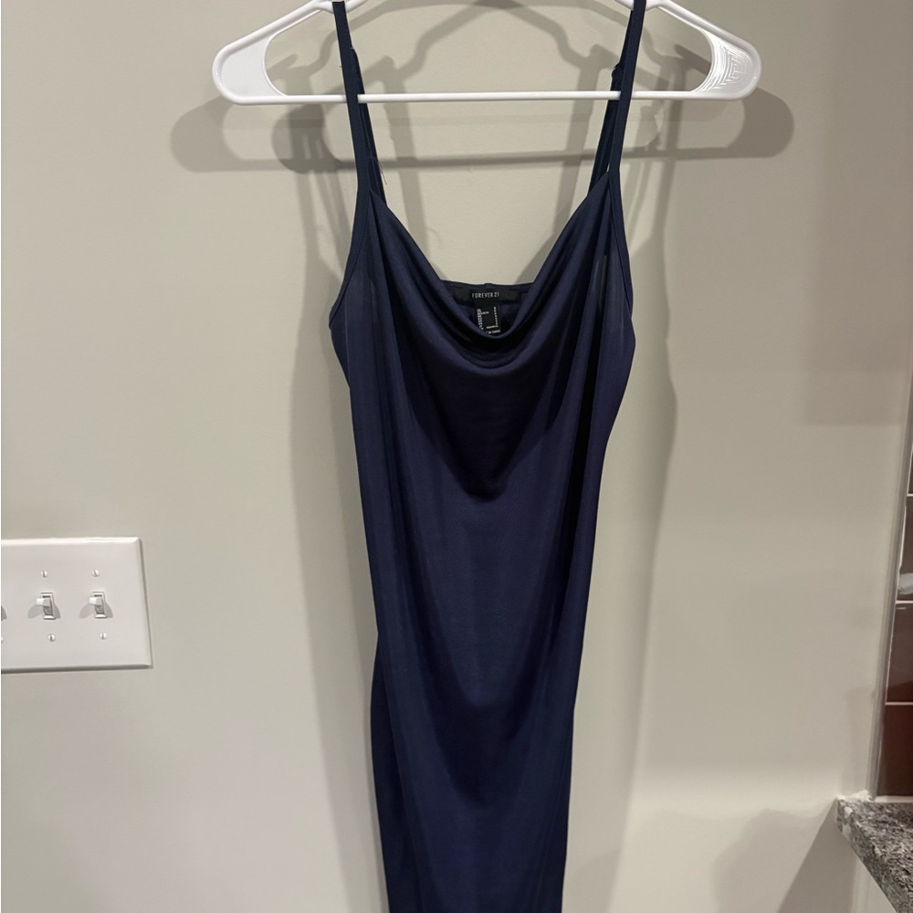 Forever 21 Deep Blue Satin Dress